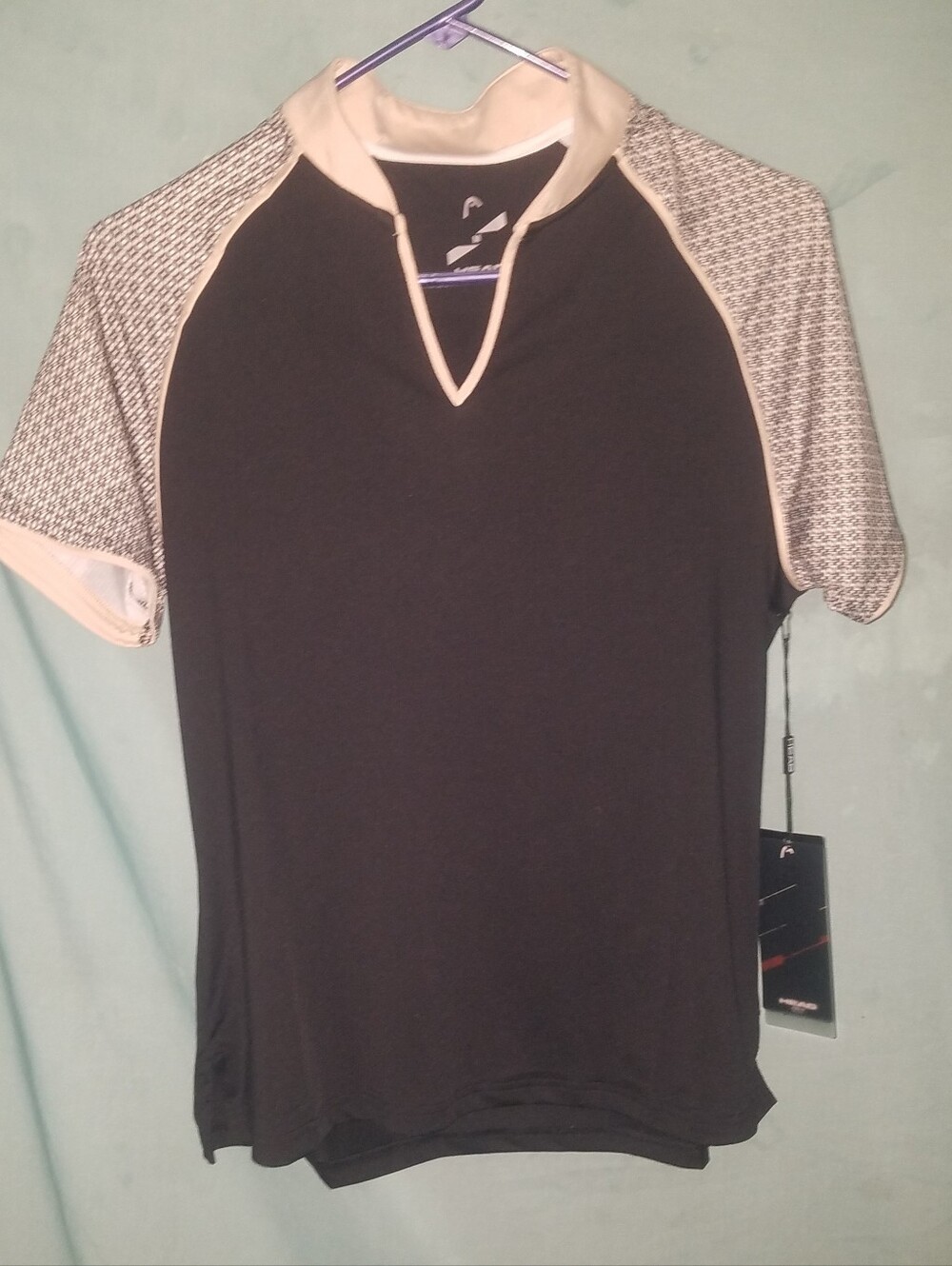 Black/Tan Women's Head Short Sleeve Golf Polo Shirt Size Ladies Medium New w Tag